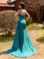 Delicate Sheath One-Shoulder Beading Court Train Chiffon Bridesmaid Dress