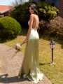 Glamorous A-line Halter Floor-Length Silk Like Satin Bridesmaid Dress