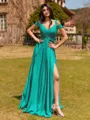 Splendid A-line Cold Shoulder Pleated Floor-Length Chiffon Bridesmaid Dress