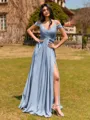 Splendid A-line Cold Shoulder Pleated Floor-Length Chiffon Bridesmaid Dress