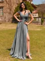Splendid A-line Cold Shoulder Pleated Floor-Length Chiffon Bridesmaid Dress