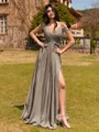Splendid A-line Cold Shoulder Pleated Floor-Length Chiffon Bridesmaid Dress