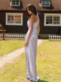 Graceful Sheath One-Shoulder Pleated Floor-Length Silk like Satin Bridesmaid Dress