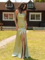Grand Sheath Pleated Floor-Length Silk Like Satin Convertible Bridesmaid Dress