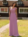 Enchanting A-line Off-the-Shoulder Pleated Floor-Length Chiffon Bridesmaid Dress