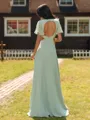Breathtaking A-line Scoop Short Sleeves Floor-Length Chiffon Bridesmaid Dress