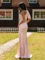 Gorgeous Sheath One-Shoulder Bow Floor-Length Charmeuse Bridesmaid Dress