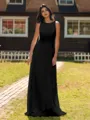 Show-stopping A-line Scoop Ruffles Floor-Length Chiffon Bridesmaid Dress