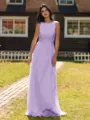 Show-stopping A-line Scoop Ruffles Floor-Length Chiffon Bridesmaid Dress