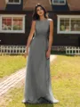 Show-stopping A-line Scoop Ruffles Floor-Length Chiffon Bridesmaid Dress