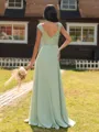 Mesmerizing A-line Scoop Cap Sleeves Appliques Lace Floor-Length Chiffon Bridesmaid Dress
