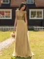 Mesmerizing A-line Scoop Cap Sleeves Appliques Lace Floor-Length Chiffon Bridesmaid Dress