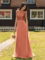 Mesmerizing A-line Scoop Cap Sleeves Appliques Lace Floor-Length Chiffon Bridesmaid Dress