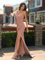 Aristocratic Sheath One-Shoulder Pleated Sweep Train Chiffon Bridesmaid Dress