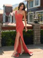 Aristocratic Sheath One-Shoulder Pleated Sweep Train Chiffon Bridesmaid Dress