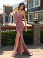 Aristocratic Sheath One-Shoulder Pleated Sweep Train Chiffon Bridesmaid Dress
