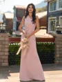 Magnificent Sheath One-Shoulder Bow Floor-Length Stretch Crepe Bridesmaid Dress