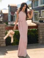 Magnificent Sheath One-Shoulder Bow Floor-Length Stretch Crepe Bridesmaid Dress