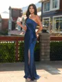 Unforgettable Sheath One-Shoulder Ruffles Floor-Length Silk Like Satin Bridesmaid Dress