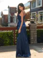 Unforgettable Sheath One-Shoulder Ruffles Floor-Length Silk Like Satin Bridesmaid Dress