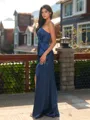 Unforgettable Sheath One-Shoulder Ruffles Floor-Length Silk Like Satin Bridesmaid Dress