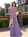 Fashion-forward A-line V-Neck Pleated Floor-Length Chiffon Bridesmaid Dress