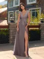 Unique A-line V-Neck Cap Sleeves Appliques Lace Floor-Length Chiffon Bridesmaid Dress