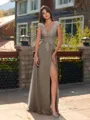 Unique A-line V-Neck Cap Sleeves Appliques Lace Floor-Length Chiffon Bridesmaid Dress