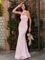 Stunning Sheath/Column One-Shoulder Sleeveless Floor-Length Stretch Crepe Sexy Bridesmaid Dresses