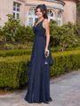 Charming A-line V-Neck Ruffles Floor-Length Chiffon Bridesmaid Dress