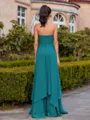 Glamorous A-line Sweetheart Pleated Floor-Length Chiffon Convertible Bridesmaid Dress