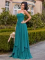 Glamorous A-line Sweetheart Pleated Floor-Length Chiffon Convertible Bridesmaid Dress