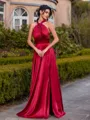 Elegant A-line Bow Floor-Length Silk Like Satin Convertible Bridesmaid Dress
