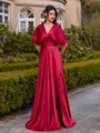 Elegant A-line Bow Floor-Length Silk Like Satin Convertible Bridesmaid Dress