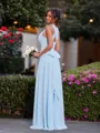 Perfect A-line Pleated Floor-Length Chiffon Convertible Bridesmaid Dress