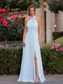 Perfect A-line Pleated Floor-Length Chiffon Convertible Bridesmaid Dress