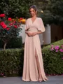 Perfect A-line Pleated Floor-Length Chiffon Convertible Bridesmaid Dress