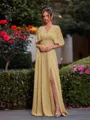 Perfect A-line Pleated Floor-Length Chiffon Convertible Bridesmaid Dress