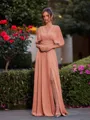 Perfect A-line Pleated Floor-Length Chiffon Convertible Bridesmaid Dress