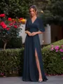 Perfect A-line Pleated Floor-Length Chiffon Convertible Bridesmaid Dress