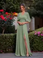 Perfect A-line Pleated Floor-Length Chiffon Convertible Bridesmaid Dress