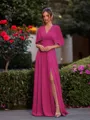 Perfect A-line Pleated Floor-Length Chiffon Convertible Bridesmaid Dress
