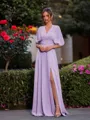 Perfect A-line Pleated Floor-Length Chiffon Convertible Bridesmaid Dress