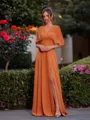Perfect A-line Pleated Floor-Length Chiffon Convertible Bridesmaid Dress