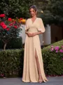 Perfect A-line Pleated Floor-Length Chiffon Convertible Bridesmaid Dress