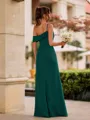 Unique Sheath Pleated Floor-Length Chiffon Bridesmaid Dress