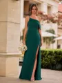 Unique Sheath Pleated Floor-Length Chiffon Bridesmaid Dress