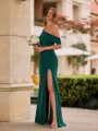 Unique Sheath Pleated Floor-Length Chiffon Bridesmaid Dress