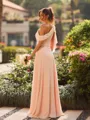Pretty A-line Bow Floor-Length Chiffon Bridesmaid Dress
