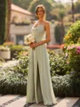 Stunning A-line Spaghetti Straps Floor-Length Chiffon Bridesmaid Dress